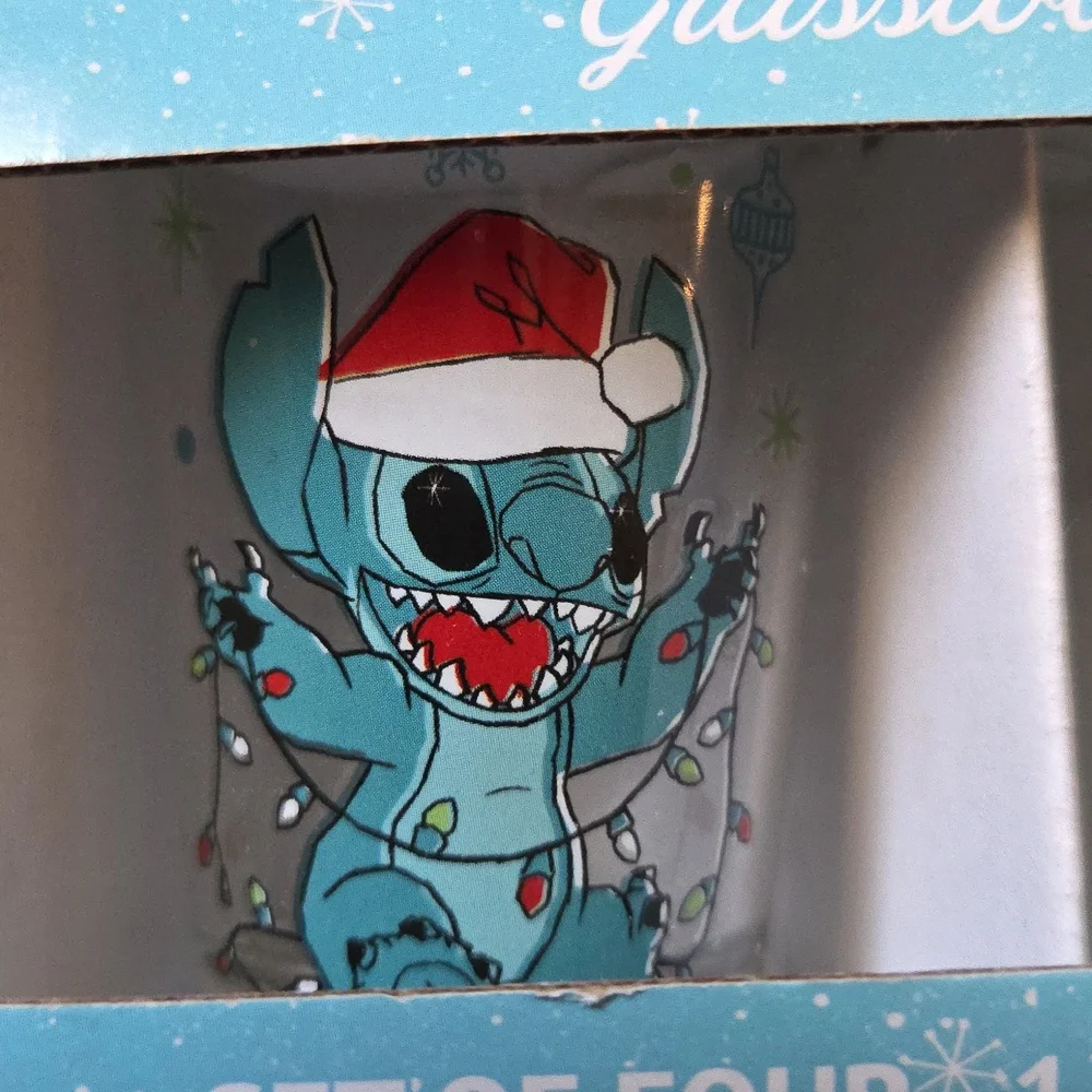 Disney Stitch Holiday Glassware Set - Picture 3 of 5